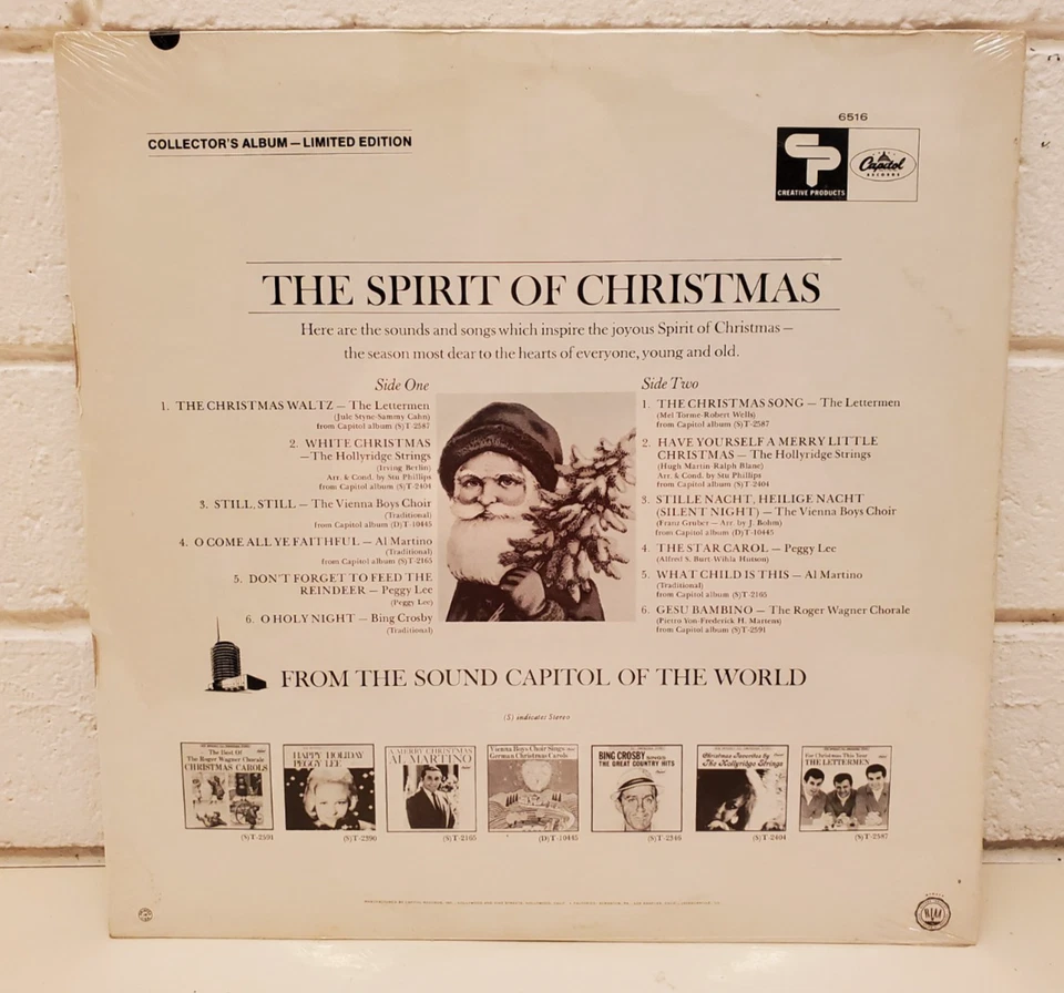 THE SPIRIT OF CHRISTMAS 1966 LP BING CROSBY PEGGY LEE THE LETTERMEN VINTAGE NEW - Image 2 of 3