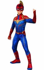 LICENSED CAPTAIN MARVEL HERO SUIT GIRLS SUPERHERO FANCY DRESS HALLOWEEN COSTUME