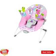 Pink Paradise Portable Baby Bouncer with Vibrating Infant Seat and -Toy Bar, ...