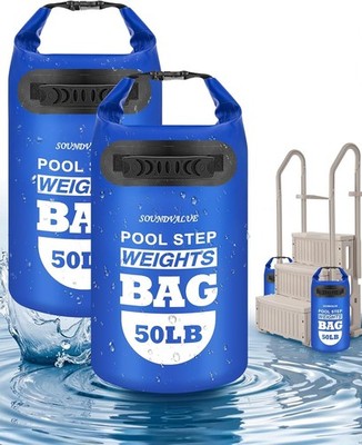2 Pack 50lb Heavy Duty Pool Ladder Weights Universal Above Ground Pool Step S...