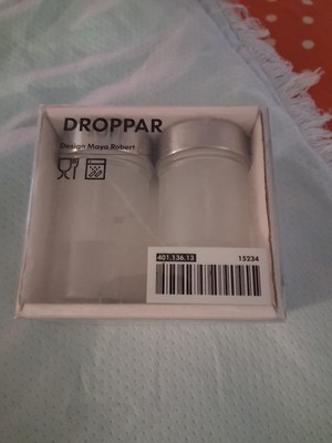 IKEA Droppar Frosted Glass Spice Jars by Maya Robert 401.136.13 Open Box