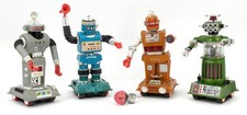 4 Vintage 1968 Ideal Zeroids Robot Lot: Zogg, Zobor, Zintar, & Zerak ~Hong Kong
