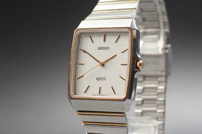 Vintage 1991 [Exc+5] Seiko Spirit 5E31-5A70 Silver Tank Quartz Herrenuhr
