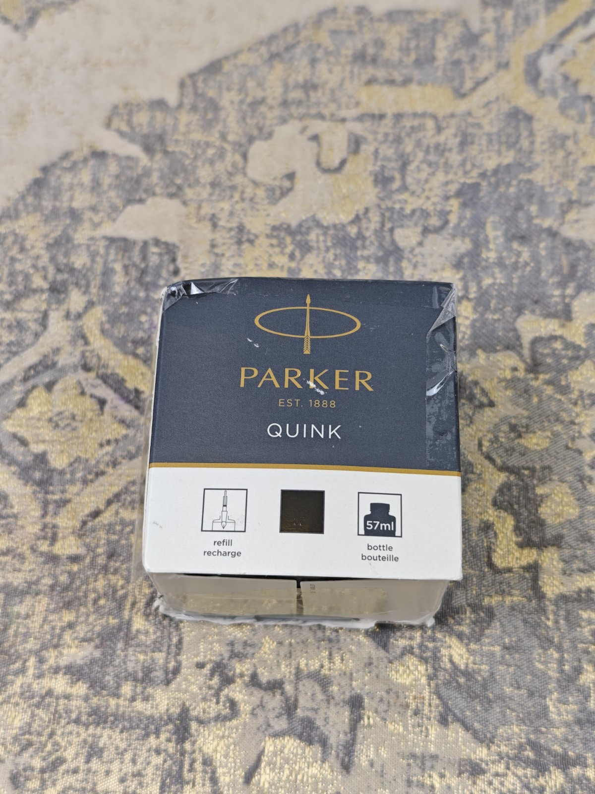 Parker Fountain Pen Ink Bottle | Black QUINK Ink | 57 ml Fountain Pen Refill
