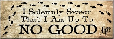 Spoontiques I Solemnly Swear Desk Sign, Off/White