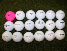 18 AAAA 4A  Excellent Used Golf Balls Assorted Brands WHITE w/ 1 Pink
