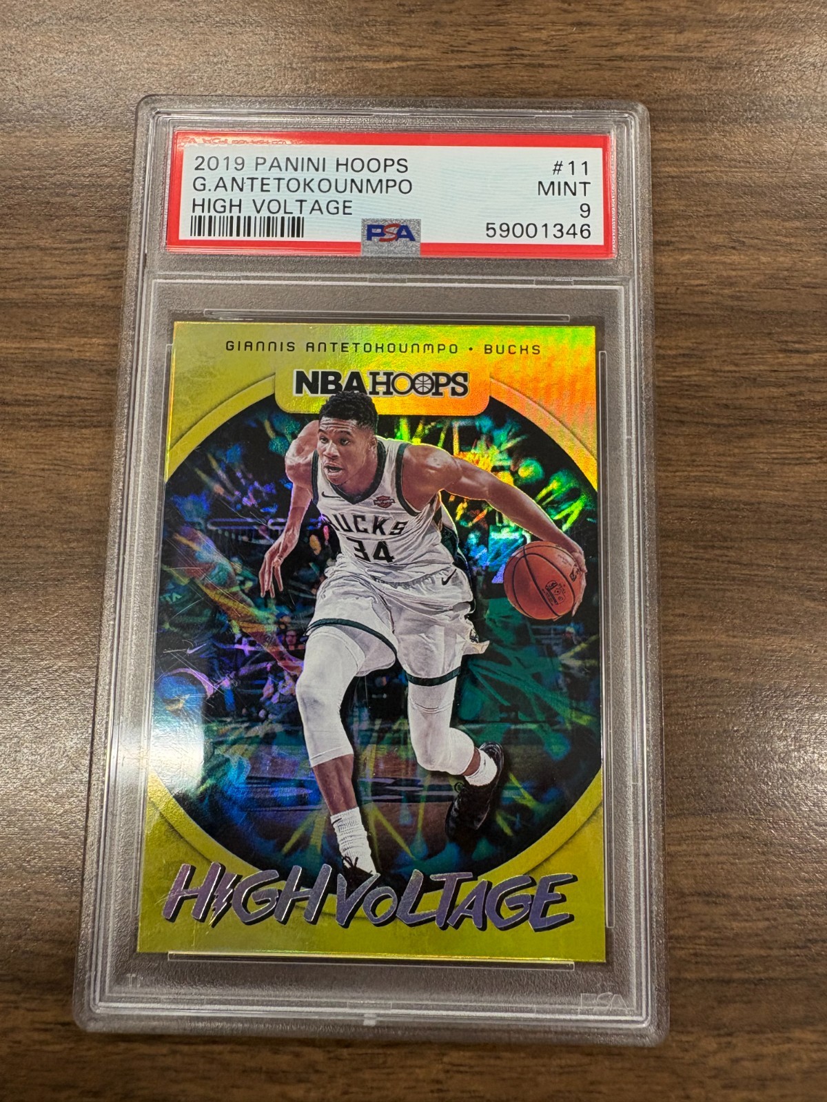 Giannis Antetokounmpo 2019-20 Panini Hoops High Voltage #11 MINT PSA 9 