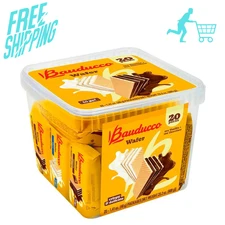 Bauducco Chocolate & Vanilla Wafer Cookies - Convenient Single Serve Wafer...