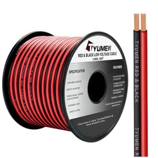 Versatile 100FT 12AWG Red & Black Wiring Cable for LED and Audio Connections