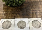 Walking Liberty Half Dollar Lot of 3 1936,41S & 44 US 90% Silver