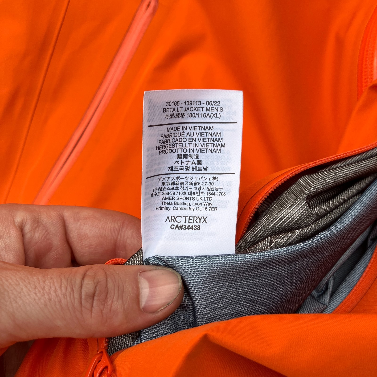 Arc'teryx BETA LT XL Neon Orange Waterproof Rain Jacket image 4
