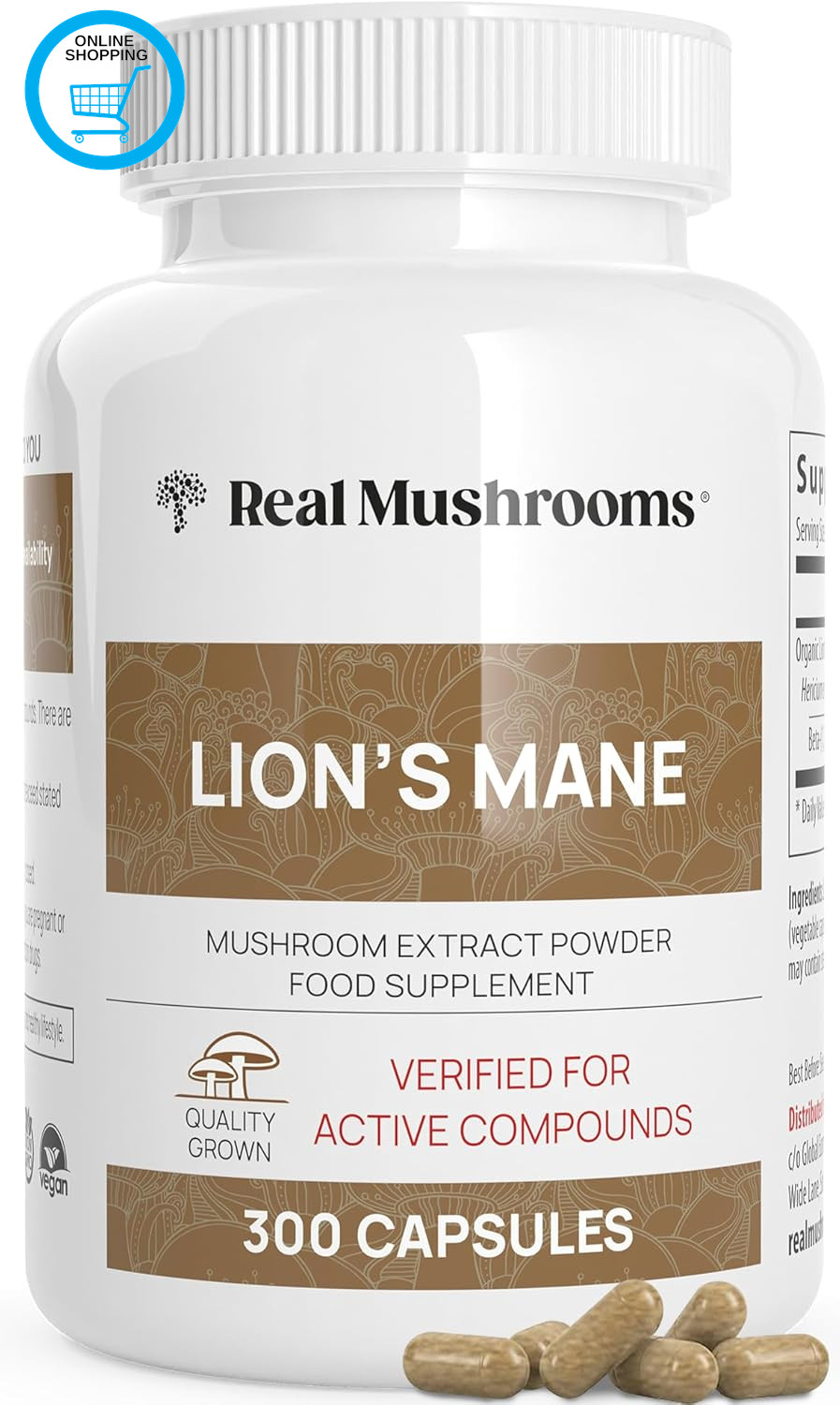Lion’S Mane Capsules - Organic Lions Mane Mushroom Extract for Cognitive Functio