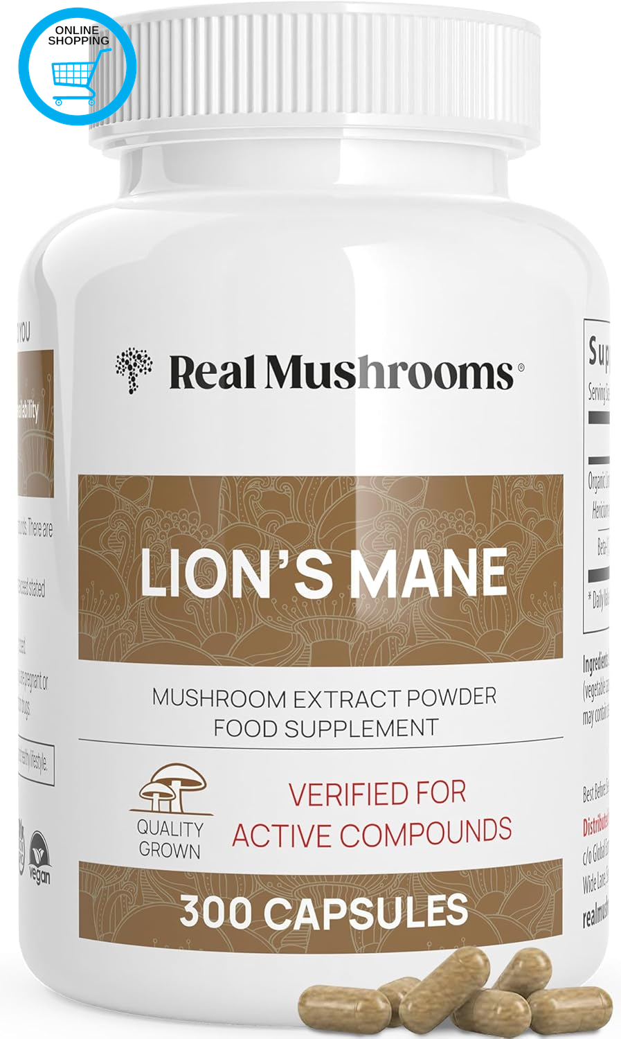 Lion’S Mane Capsules - Organic Lions Mane Mushroom Extract for Cognitive Functio