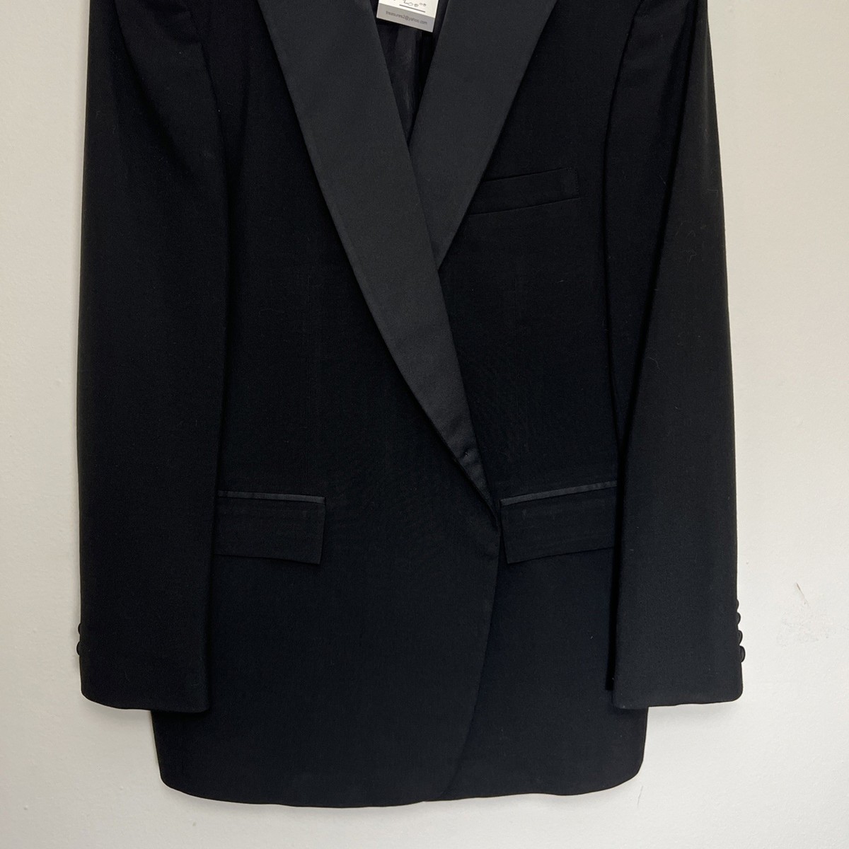Vintage After Six Men's Blazer Size 46R Black Wool Tuxedo Suit