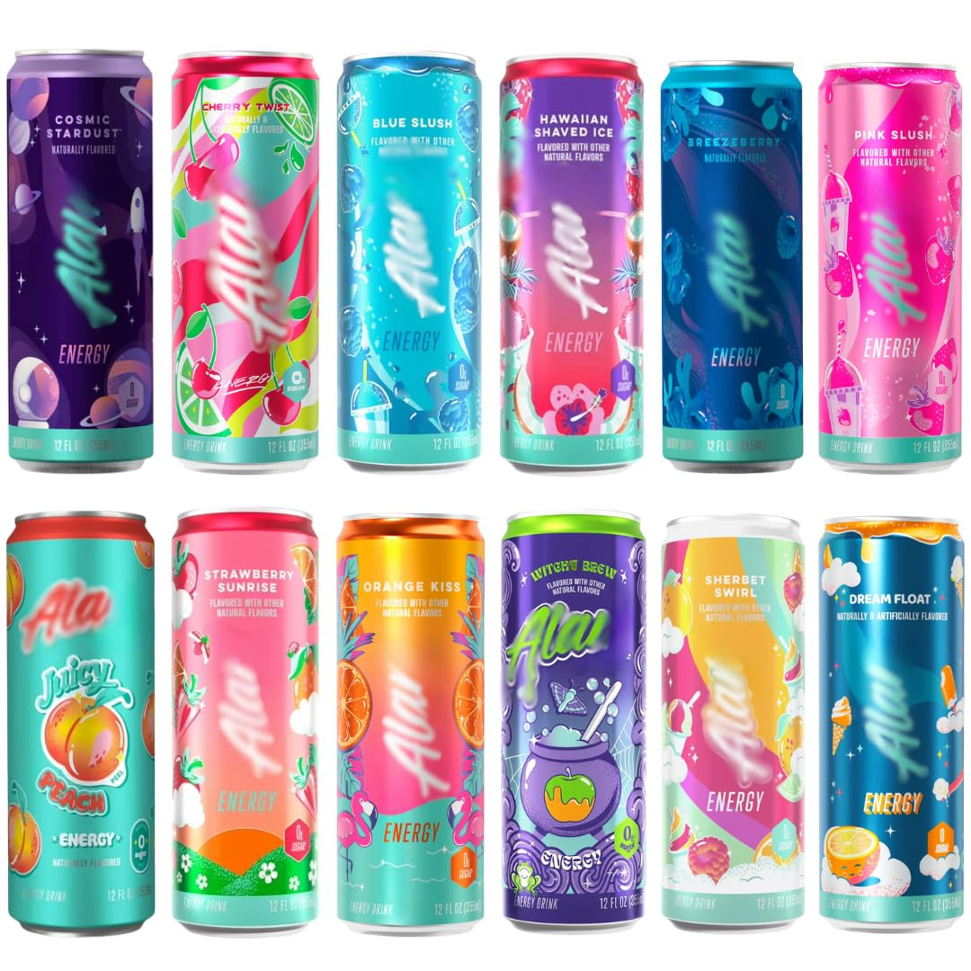 Aianni Energy Drinks Assorted Variety Pack, Sugar Free Low C
