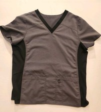 Charcoal With Black Lining Size Large Scrub Top