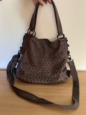 CLARYS Luxury Vintage Soft Leather Hobo Studded Bag Excellent Condition