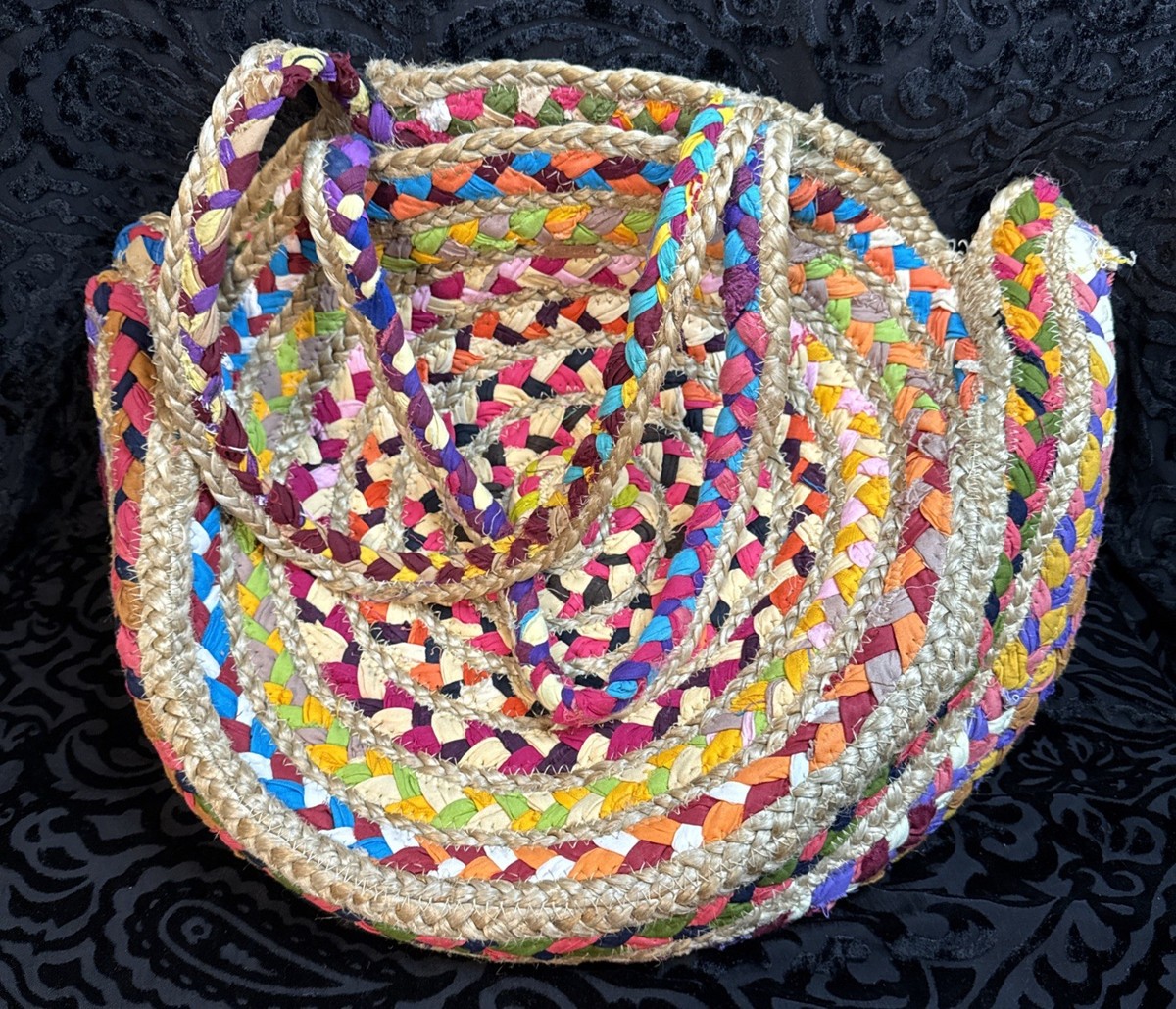 Free People Rainbow Raffia Jute Tote