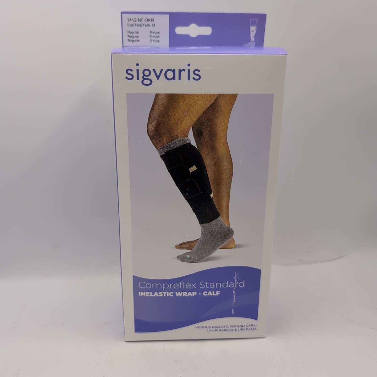 Sigvaris Compreflex Standard Inelastic Wrap Calf 1412-NF-BKR 20-50 MmHg ...