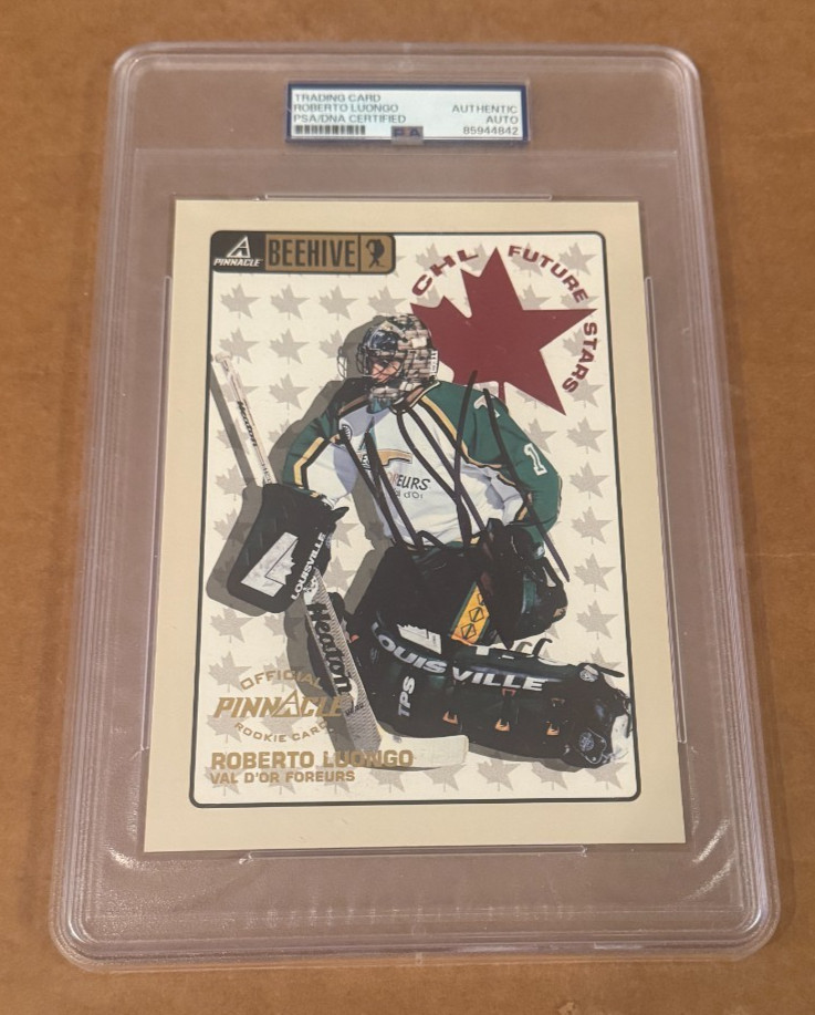 ROBERTO LUONGO SIGNED 1997-98 PINNACLE BEEHIVE RC PSA/DNA HAND SIGNED