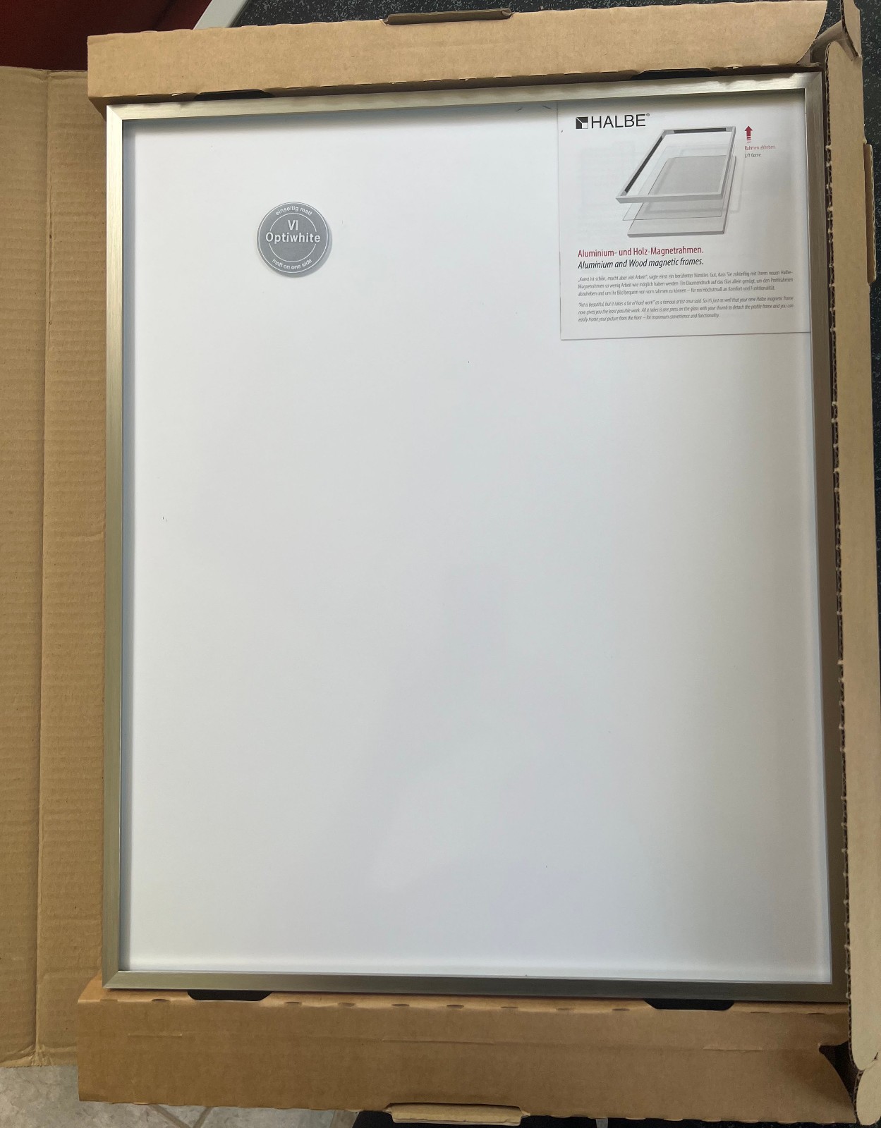 NEU: Magnetrahmen / Bilderrahmen von HALBE, 400 x 500 mm, Edelstahl matt