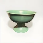 1960’’s Red Wing Pottery 5011 Footed Compote Bowl Jade Green