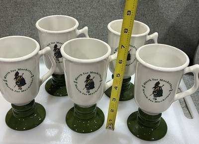 Set of 5 March for McArthur 68 Commutative Pedestal Mugs #1273 USA Vintage New