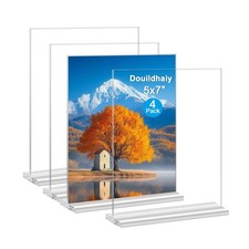 Acrylic Picture Frame 5x7 inches, 4 Pack Clear Plastic Picture Frames Holder ...