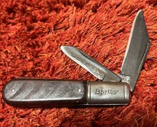 VINTAGE BARLOW 2 BLADE POCKET KNIFE MADE IN USA Side Lifting