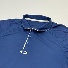 Oakley Polo Shirt Mens Large Blue Hydrolix Golf Performance Athletic Polyester
