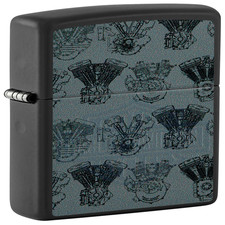 Zippo Harley-Davidson Black Light Logo Black Matte Pocket Lighter