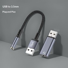 USB C to 3.5mm Audio Adapter, Digital DAC Cable Headphone Mic for Laptop