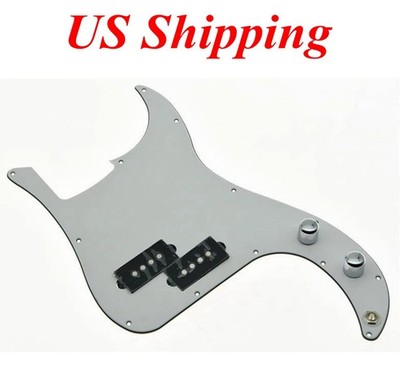 KAISH White 3 Ply Pre-wired Loaded P Bass Pickguard for Fender Precision Bass