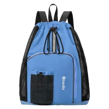 Mesh Swim Bag Drawstring Backpack Beach Backpack for Swimming, Pool, Gym, and...