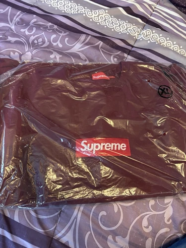 Logo Supreme Box col rond cardinal rouge bordeaux taille XL