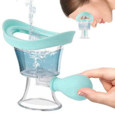#ad Eye Wash Cup Portable Care Cleaner Kit Silicon Manual Air Pressure Blue $10.36