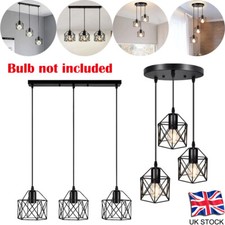 3 Way Vintage Industrial Pendant Light Hanging Retro Lamp LED Ceiling Lights UK