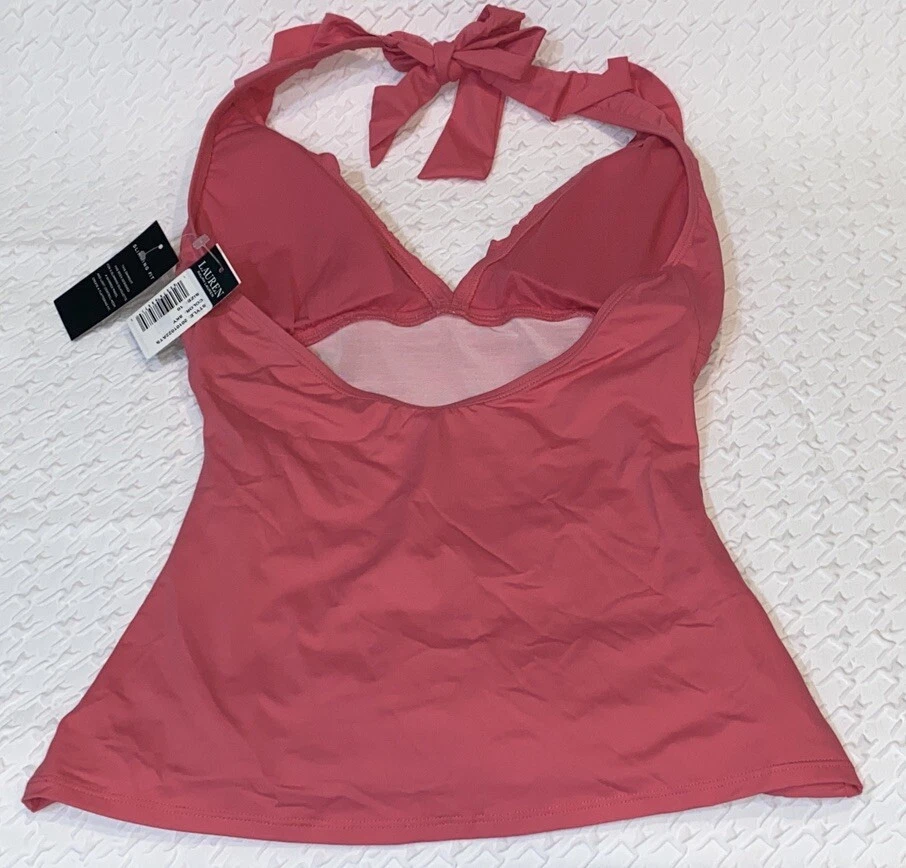 RALPH LAUREN Beach Club Blossom Ruffle Shaping Tankini Swim Suit Womens 10 12 - Image 3 of 4