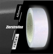 Zierstreifen schwarz weiß reflektierend reflex Aufkleber 40mm Länge 10m Auto Ref