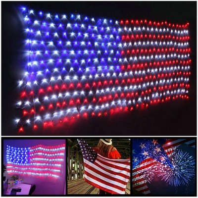 American Us Flag 420 Led String Light July 4th Decorative Hanging Usa Flag Light Ebay