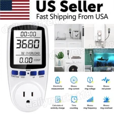 LCD Display Watt Power Meter Plug Home Electrical Usage Monitor Plug-in Socket