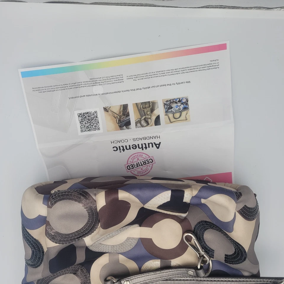 Auténtico Bolso Coach Verificado Plateado y Marrón Perfecto Estado #H1120-19179 Foto 3 de 4