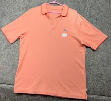 Tommy Bahama Mens Polo Shirt Coral Short Sleeve L