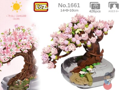 LOZ Mini - Mattoncini Eternal Flowers Japan Bonsai Sakura Mini Building Blocks