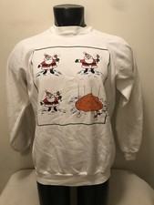 Vintage Santa Claus Crushed/Smashed Christmas Sweatshirt Adult XL Made in USA