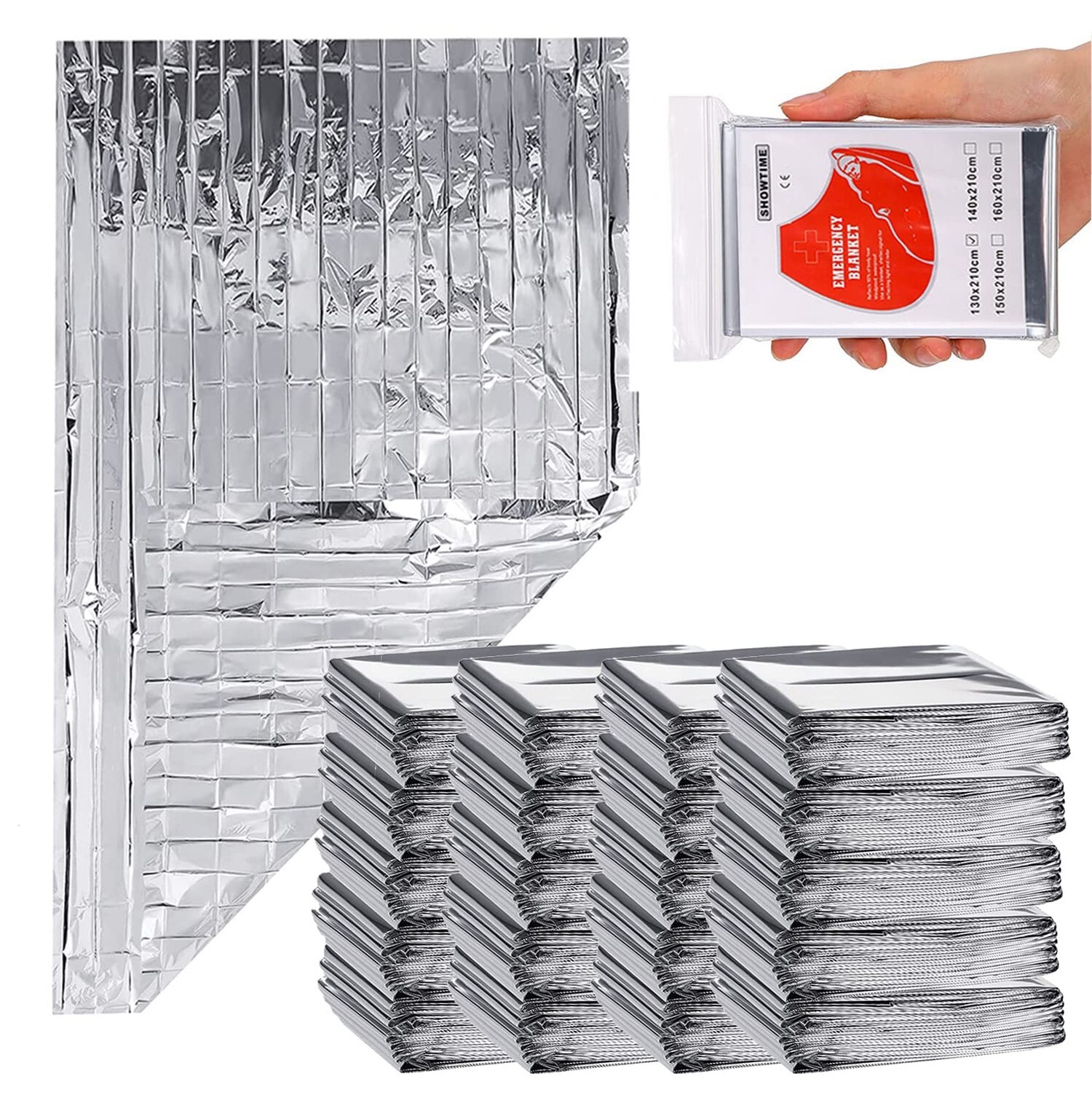 Essenhome Emergency Blankets Mylar Thermal Blanket, 30 Pcs Emergency