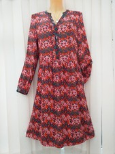 Joules Half placket Sophia Red Floral shirt Dress UK 16  RRP 69.95