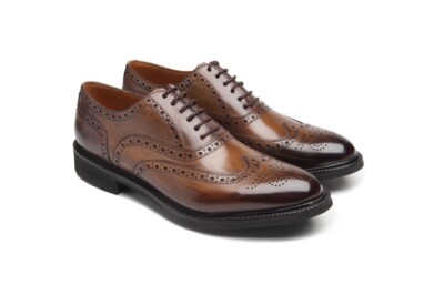 Campanile Mens Wingtip Oxford Made in Italy Chestnut Brown  display picture 1