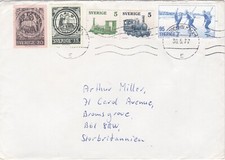 1977 Sweden cover sent from Stockholm to Bromsgrove, Worcestershire England