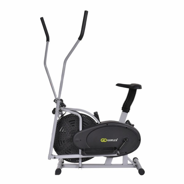 2 in 1 elliptical fan bike dual cross trainer machine exercise workout home gym